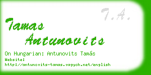 tamas antunovits business card